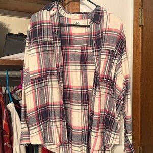 SO plaid button down shirt